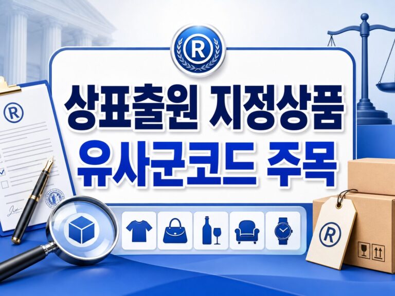 상표출원 지정상품 선택시 유사군코드 주목